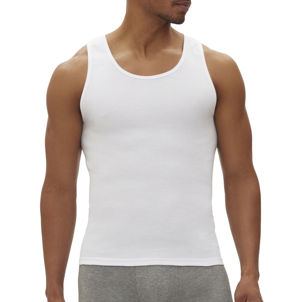GAP Tank Top Mens Medium White Classic Fit Soft Ribbed Tagless Muscle Tee 3Pack